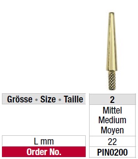Edenta Dowel Pin 200 - 1000 Stk. - No.2, medium  
