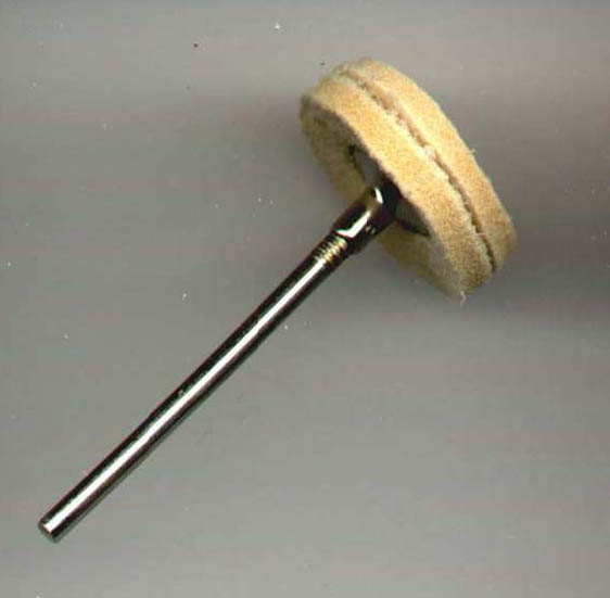 Semsket lærhjul, 4 lag, monterte Ø20 