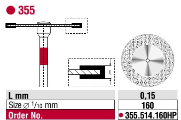 Edenta Diamond Disc Superflex Fine 355.514.160HP   