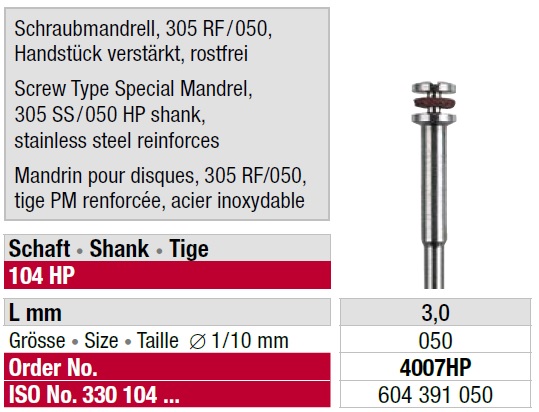 Edenta Screw mandrel 4007HP (6 stk) 