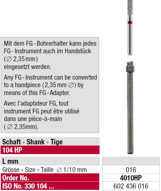 Edenta FG Adaptor with Spring HP 4010B (6 stk) 
