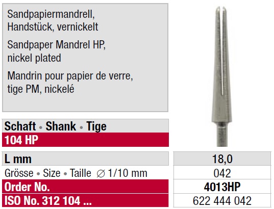 Edenta Sandpapir mandrel 4013HP (6 stk)