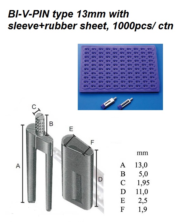 Artista BI-V-PIN 13 mm - Kort type 1000 stk