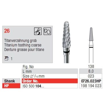 Edenta Titanium cut coarse 0726.023 HP 