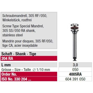 Edenta Screw mandrel 4005RA (6 stk) 