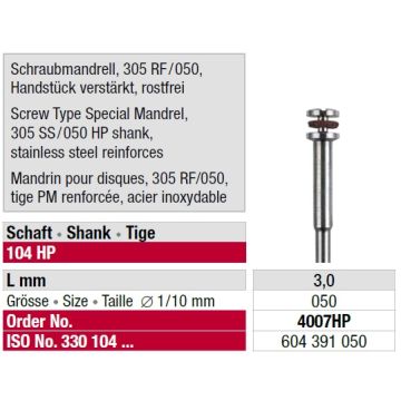 Edenta Screw mandrel 4007HP (6 stk) 
