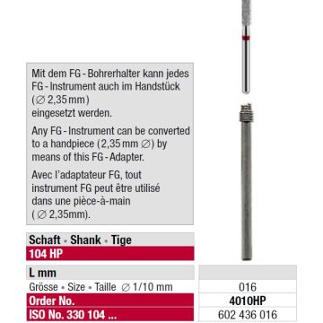 Edenta FG Adaptor with Spring HP 4010B (6 stk) 