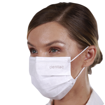 Munnbind med strikk - Blå (50stk) IIR