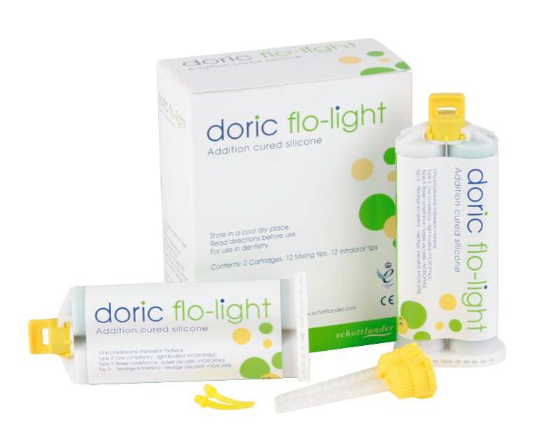 Doric Flo-Light 2 x 50ml + 12 Mixing tips og intraoral tips 