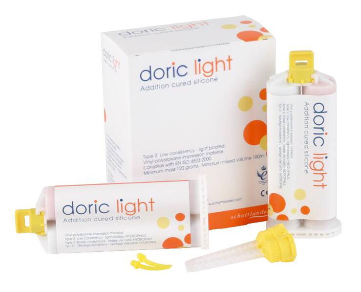 Doric Light 2 x 50ml + 12 mixing tips og Intra Oral Tips 