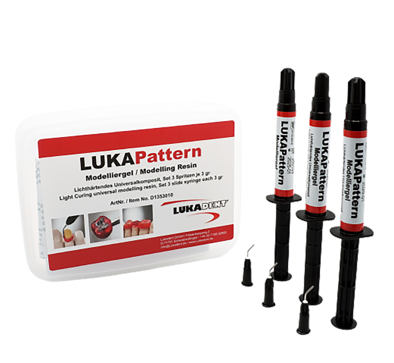 LUKAPattern modelling gel 3 x 3 gr Syringe, incl. tips