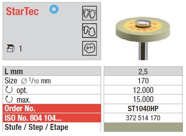 Edenta StarTec ST1040HP - Yellow - Wheel (1 stk.)  